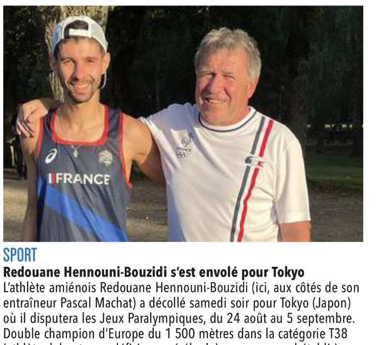 Redouane HENNOUNI-BOUZIDI, ancien patineur qui participe aux JO paralympiques de Tokyo