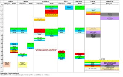 ATTENTION !! PLANNING SPECIFIQUE pour la semaine du 12 au 18 décembre