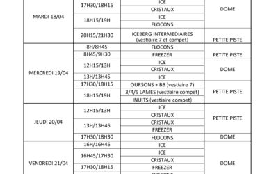 ATTENTION! MODIFICATION DE PLANNING