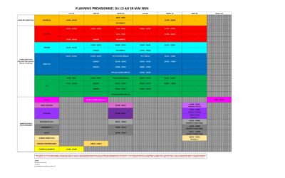 Planning Fin de Saison